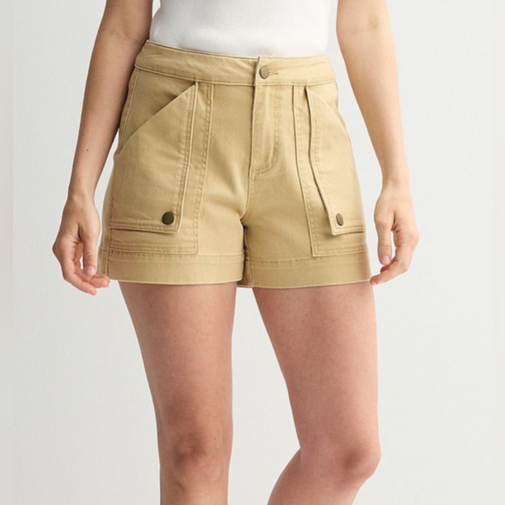 NEW…Draper James Flap Pocket Khaki Denim Shorts